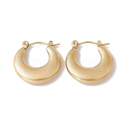 Ion Plating(IP) 304 Stainless Steel Croissant Hoop Earrings for Women EJEW-G314-06G-1
