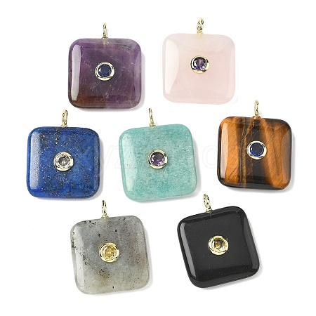 Natural Mixed Gemstone Pendants G-H318-02G-1