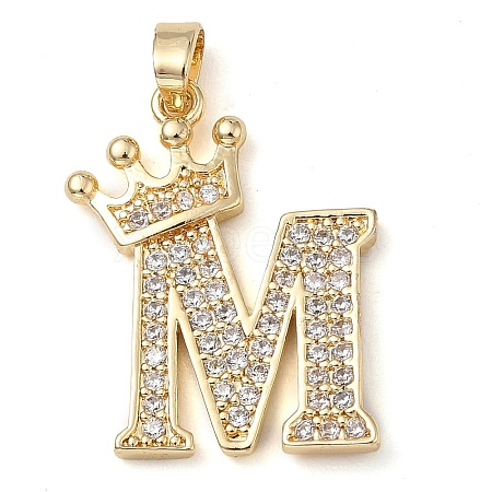 Rack Plating Brass Micro Pave Cubic Zirconia Pendants KK-D535-01M-RS-1