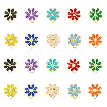 DICOSMETIC 80Pcs 10 Colors Rack Plating Alloy Enamel Pendants ENAM-DC0001-24-1