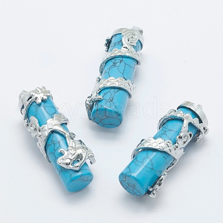 Synthetic Turquoise Pendants G-O163-E02-1