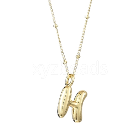 1Pc Initial Letter Brass Pendant Necklaces NJEW-YW0001-24H-1