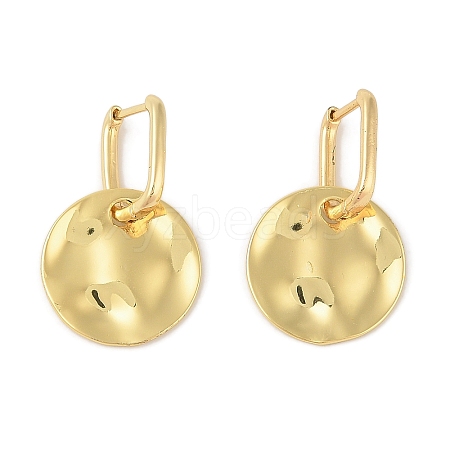 Flat Round Brass Hoop Earrings for Women EJEW-Q389-08G-1