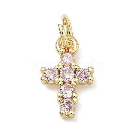 Brass Micro Pave Cubic Zirconia Pendants KK-A293-20G-04-1