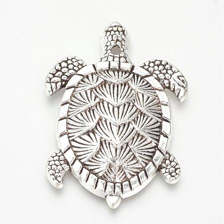 Tibetan Style Alloy Big Pendants TIBEP-Q061-30AS-LF-1