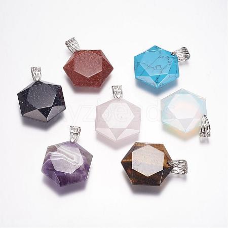 Natural & Synthetic Mixed Stone Pendants G-E338-09-1