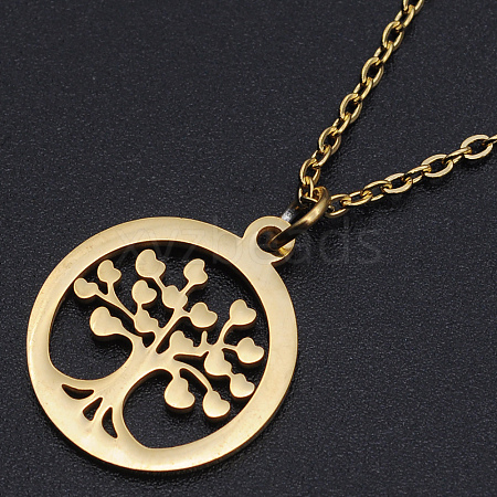 201 Stainless Steel Pendant Necklaces NJEW-S105-JN538-45-2-1