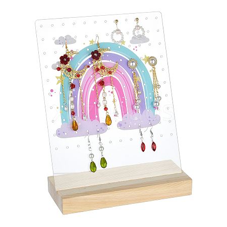 Acrylic & Wood Earring Displays EDIS-WH0016-01-1