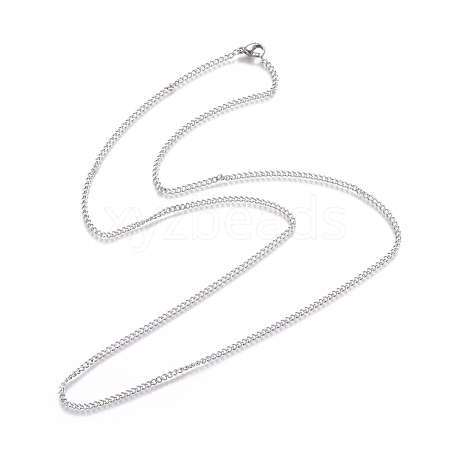 Unisex 304 Stainless Steel Curb Chain/Twisted Chain Necklaces STAS-D0002-34P-1