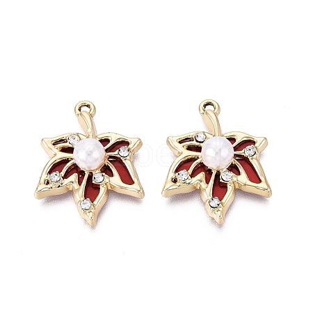Alloy with ABS Imitation Pearl & Crystal Rhinestone & Acrylic Pendants PALLOY-Q466-04G-05-1