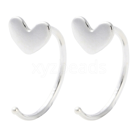 999 Sterling Silver Pull Through Earrings EJEW-P296-26B-S-1