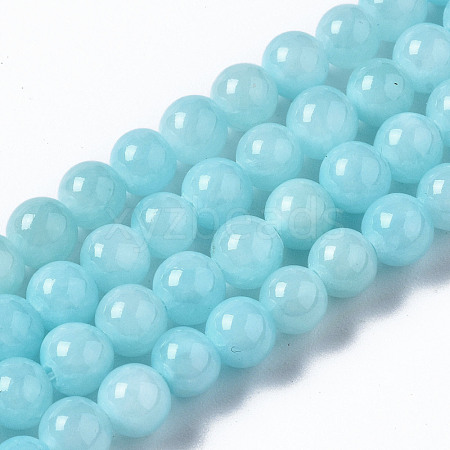 Natural Dyed Yellow Jade Gemstone Bead Strands G-R271-4mm-Y04-1