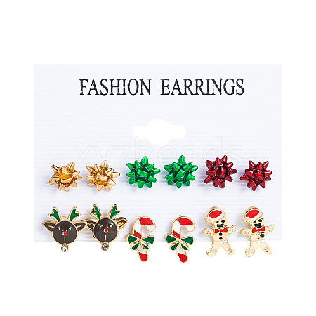 6 Pairs Alloy Enamel Earring Sets WG06580-17-1