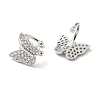 Clear Cubic Zirconia Butterfly Cuff Earrings EJEW-G295-15P-2