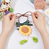 Crochet Sunflower Leaf Bowknot Hanging Pendant Decorations HJEW-WH0043-37G-3