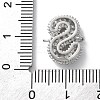 Brass Micro Pave Cubic Zirconia Letter Links KK-I717-04S-P-3