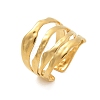 304 Stainless Steel Multilayer Open Cuff Rings for Women RJEW-Z077-01G-05-4