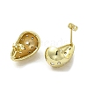 Brass with Cubic Zirconia Stud Earrings EJEW-G381-03G-2
