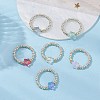 Glass Beads Stretch Rings RJEW-JR00822-1