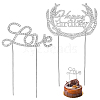 CRASPIRE 2Pcs 2 Styles Alloy & Rhinestone Cake Toppers AJEW-CP0001-44S-1