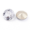 Pointed Back & Back Plated Glass Rhinestone Cabochons X-RGLA-J012-10mm-001YP-2