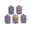 Rack Plating Rainbow Color Alloy Pendant Rhinestone Settings PALLOY-N163-184-1