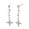 Star Long Dangle Stud Earrings X-EJEW-S199-24P-NF-2