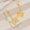 Elegant French Style Brass Hollow Butterfly Tassel Hoop Earrings JT4875-3