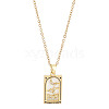 Brass with Cubic Zirconia Pendants Necklaces NJEW-LP0001-45J-G-1