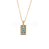 Rhinestone Tarot Card Pendant Necklace with Enamel PW23032738618-1