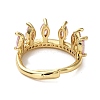 Cubic Zirconia Crown Adjustable Rings RJEW-Q777-10G-02-2