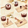 Brass Wax Seal Stamp with Rosewood Handle AJEW-WH0412-0270-3