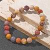 Natural Mookaite Beaded Stretch Bracelets X-BJEW-Q692-52-8mm-1