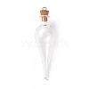 Teardrop Glass Cork Bottle Big Pendants X-AJEW-A041-01C-2