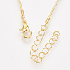 Brass Square Snake Chain Necklace Making MAK-T006-10B-G-2