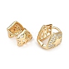 Brass Micro Pave Clear Cubic Zirconia Hoop Earrings for Women EJEW-U030-04G-03-2