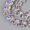 Electroplate Transparent Glass Beads Strands EGLA-N056-04A-A02-3