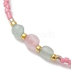 Natural Rose Quartz & Green Aventurine & Glass Seed Beaded Bracelets BJEW-MZ00047-02-2