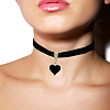 Alloy Enamel Heart Pendant Black Velvet Choker Necklaces for Women NJEW-WH20014-01B-5