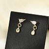 Brass Micro Pave Clear Cubic Zirconia Stud Earrings EJEW-R016-26G-02-2