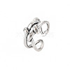 Cross Knot Open Cuff Ring RJEW-S038-210-3