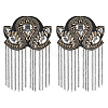 SUPERFINDINGS 2Pcs Iron & Felt Fashion Tassel Epaulette AJEW-FH0004-04A-1