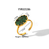 Simple Fashion Oval Natural Gemstone Cuff Ring & Stud Earrings Sets FJ0453-1-5