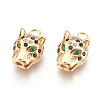 Brass Micro Pave Cubic Zirconia Pendants KK-O106-19G-2