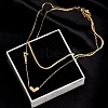 316 Surgical Stainless Steel Double Layer Necklaces NJEW-P324-03A-G-1