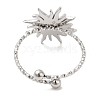 Non-Tarnish 304 Stainless Steel Sun Open Cuff Ring for Women RJEW-M149-08P-2