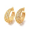 Rack Plating Brass Hollow Out Round Stud Earrings EJEW-F308-01G-1