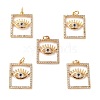 Brass Micro Pave Cubic Zirconia Pendants ZIRC-P092-023G-RS-1