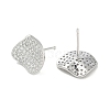 Rack Plating Brass Micro Pave Clear Cubic Zirconia Stud Earrings for Women EJEW-M260-09P-2