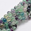 Natural Fluorite Beads Strands G-E112-6mm-18-3